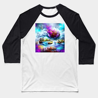 “Cyclone Bomb Over Manhattan” Baseball T-Shirt